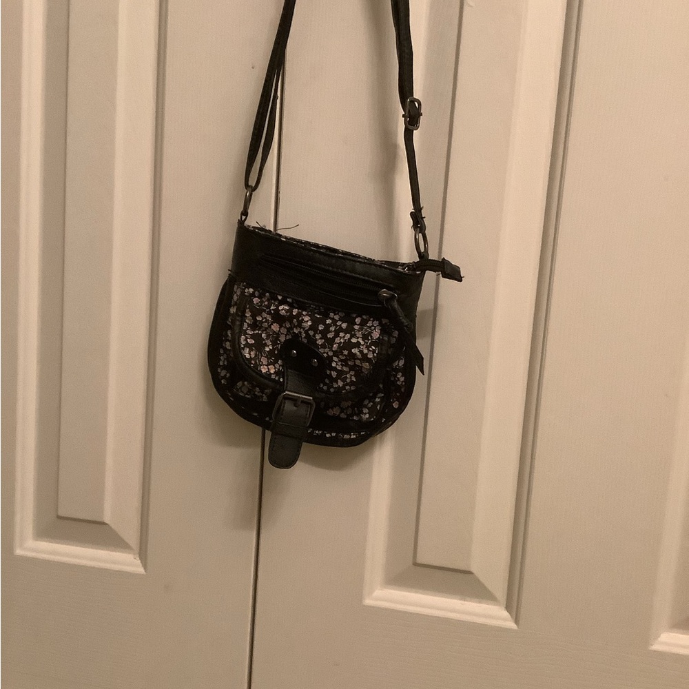 Floral saddle bag purse